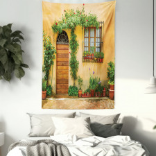 Plants and House Door Tapestry