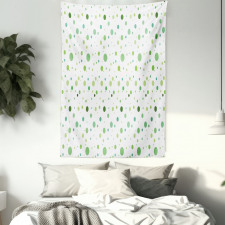 Green Toned Polka Dots Tapestry