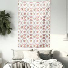 Curvy Borders Roses Tapestry