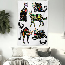 Ornate Black Cats Tapestry