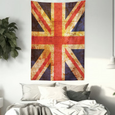 Union Jack Motif Grunge Tapestry