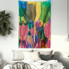 Watercolor Garden Art Tapestry