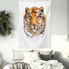 Calm Stare Watercolor Art Tapestry