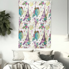 Flower Bouquets Hearts Tapestry