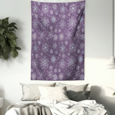 Xmas Snowflakes Floral Tapestry