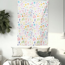 Childlike Drawing Tapestry