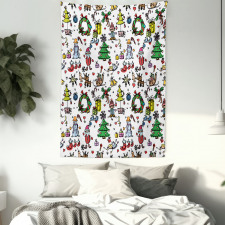 Christmas Cartoon Tapestry