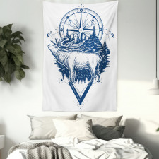 Deer Compass Ethnic Tapestry