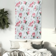 Pink Blossom English Flora Tapestry