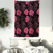 Ombre Rose Blooom Art Tapestry