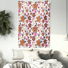 Blooming Flower Pattern Tapestry