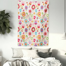 Ladybug Strawberry Bird Tapestry