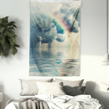 Romantic Water Drops Rainbow Tapestry