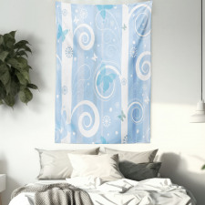 Snowflakes Butterfly Tapestry
