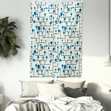 Abstract Lines Dots Tapestry