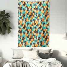 Vibrant Toned Circles Tapestry