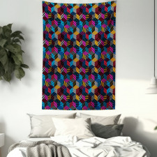 3D Cube Stripes Style Tapestry