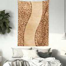 Monochrome Tones Ornate Wood Tapestry