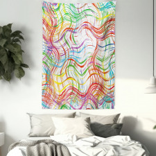 Wavy Colorful Stripes Tapestry