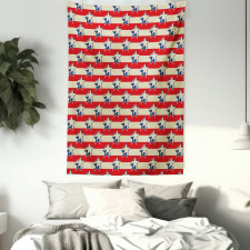 Retro Independence Poster Tapestry