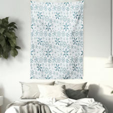 Merry Xmas Snowflakes Tapestry