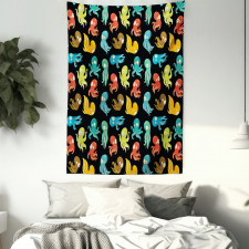 Funny Sea Characters Tapestry