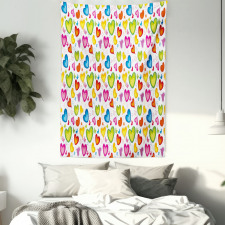 Colorful Butterflies Happy Tapestry