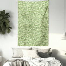 Curly Ornate Leaf Damask Tapestry