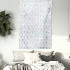 Palm Trees Pink Birds Tapestry