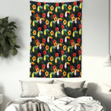 Toucan and Hibiscus Tapestry