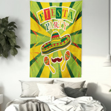 Maracas and Mustache Tapestry