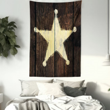 Rustic Wooden Lone Star Tapestry