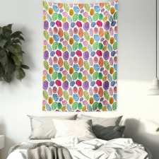 Colorful Aqua Motif Tapestry