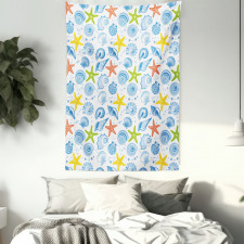 Aqua Marine Stars Tapestry