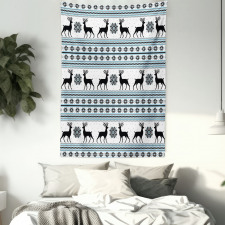 Zigzag Reindeer and Snow Tapestry