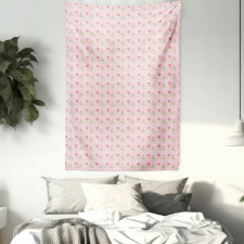 Dots Hearts Checkered Tapestry