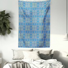 Patchwork Style Blue Tapestry