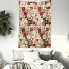 Vintage Square Pattern Tapestry