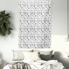 Doodle Nautical Wave Tapestry