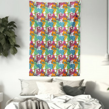 Abstract Retro Party Tapestry