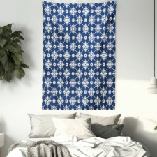 Checkered Folkloric Floral Tapestry