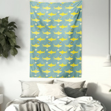 Friendly Yellow Fishes Tapestry