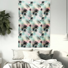 Summer Palm Trees Fern Tapestry