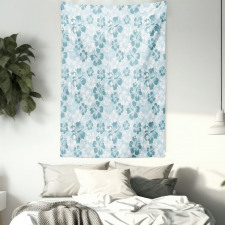 Faded Flower Silhouettes Tapestry