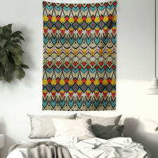 Folk Art Sharp Motifs Tapestry