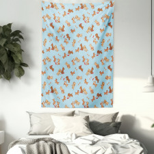 Playful Golden Puppy Tapestry