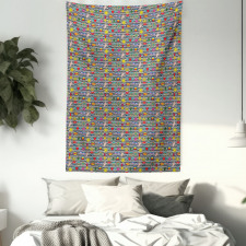 Quirky Cartoon Striped Tapestry