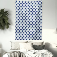 Blue Toned Ikat Modern Tapestry