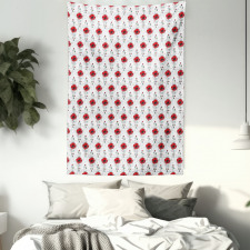 Red Poppy Geometrical Tapestry