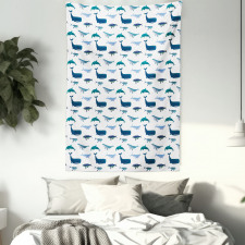 Swimming Marine Animals Tapestry